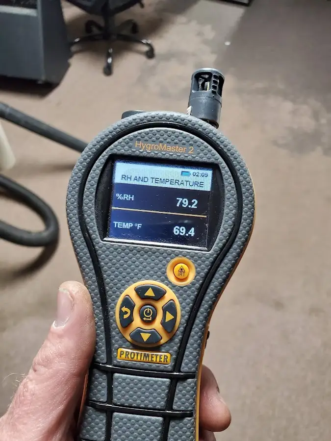 Moisture meter humidity assessment for Fire & Smoke Damage Restoration in Ada